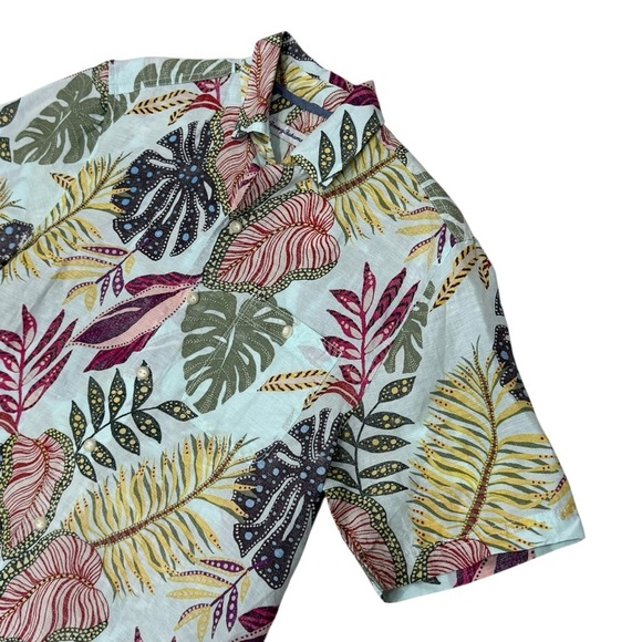 Tommy Bahama Small Men's Retro Vines Short Sleeve Linen Blend Printed Shirt NWT - Picture 5 of 15